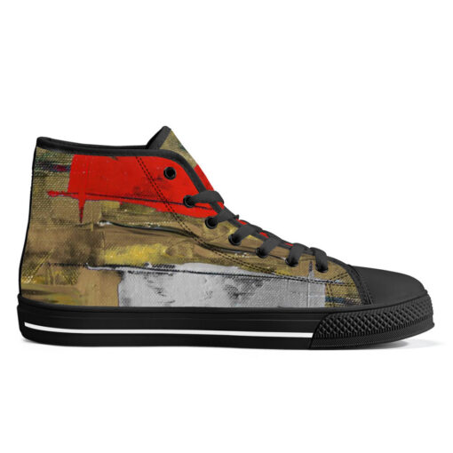 Art Abstraction High-Top Canvas Shoes - Image 5