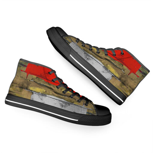 Art Abstraction High-Top Canvas Shoes - Image 6