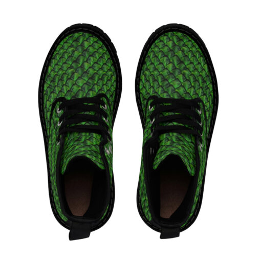 Green Reptile Scales Canvas Boots - Image 4