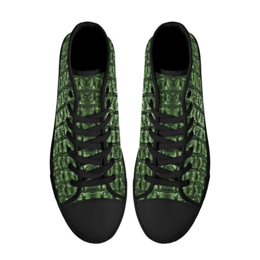 Green Alligator High-Top Canvas Shoes - Image 3