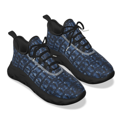 Blue Alligator Texture Sports Shoes - Image 5