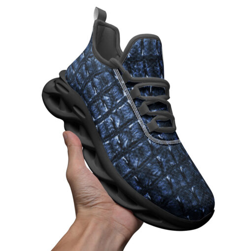 Blue Alligator Texture Sports Shoes - Image 3