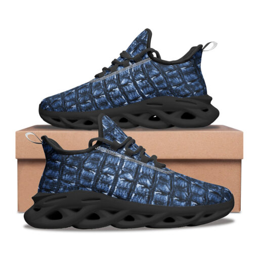 Blue Alligator Texture Sports Shoes - Image 2