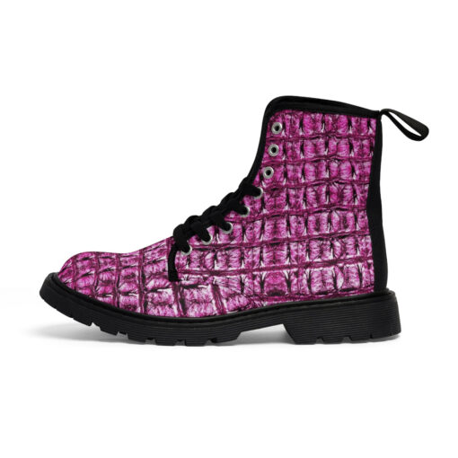 Pink Alligator Canvas Boots - Image 2