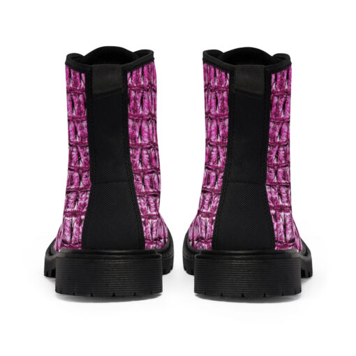 Pink Alligator Canvas Boots - Image 5