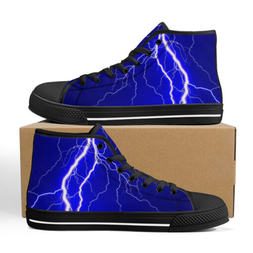 Blue Lightnings High-Top Canvas Shoes