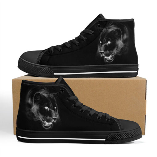 Panther Print High-Top Canvas Shoes