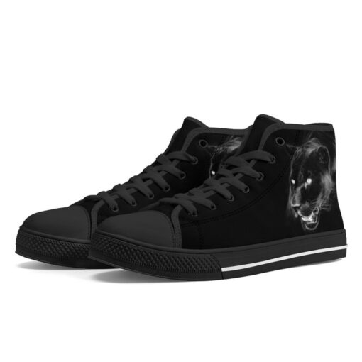 Panther Print High-Top Canvas Shoes - Image 2