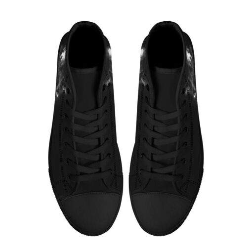 Black Cat High-Top Canvas Shoes - Image 3