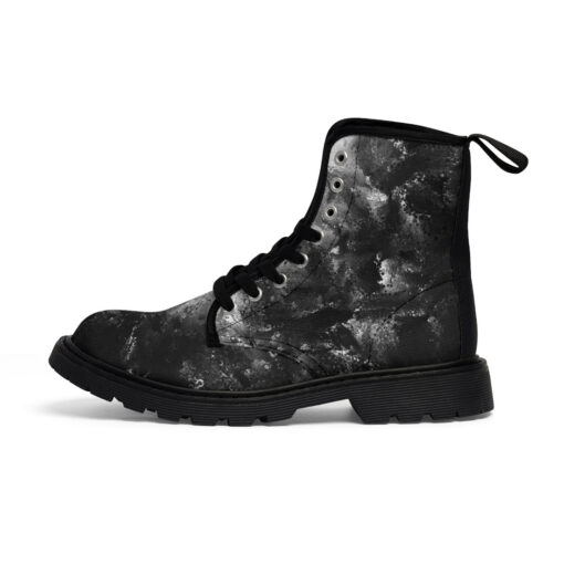 Black and White Abstraction Canvas Boots - Image 2