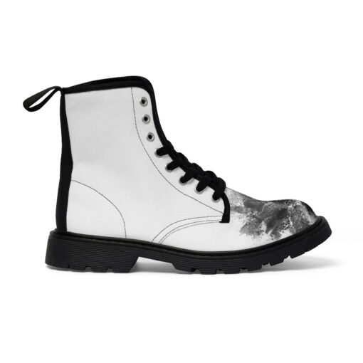 Black and White Abstraction Canvas Boots - Image 3