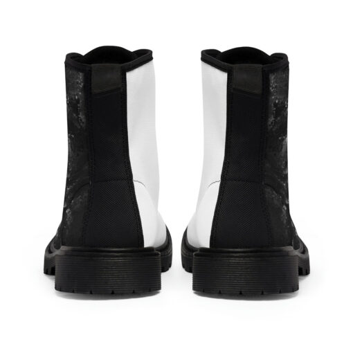 Black and White Abstraction Canvas Boots - Image 5