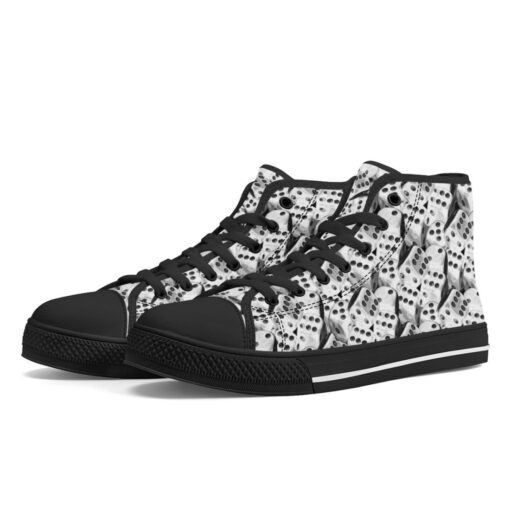 Black and White Dice High-Top Canvas Shoes - Image 2