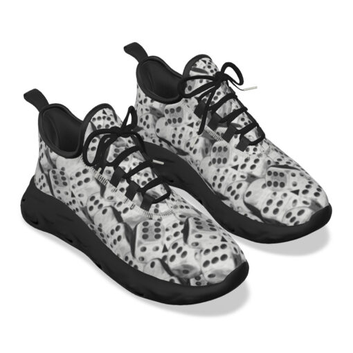 Black and White Dice Sports Shoes - Image 5