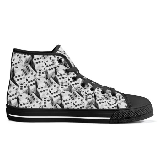 Black and White Dice High-Top Canvas Shoes - Image 5