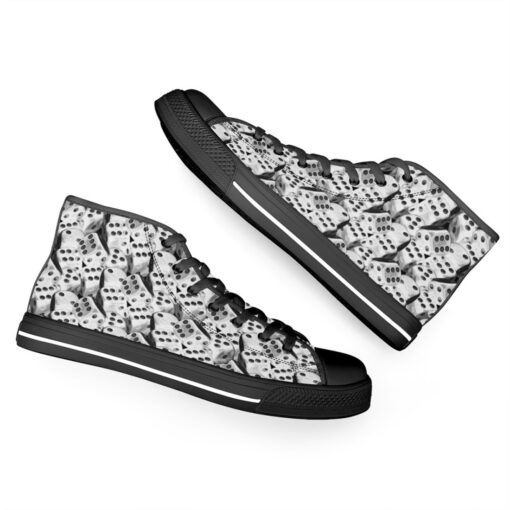 Black and White Dice High-Top Canvas Shoes - Image 6