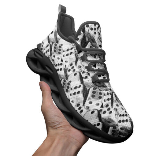 Black and White Dice Sports Shoes - Image 3