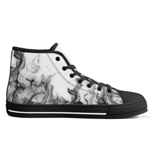 Black and White Fire High-Top Canvas Shoes - Image 5