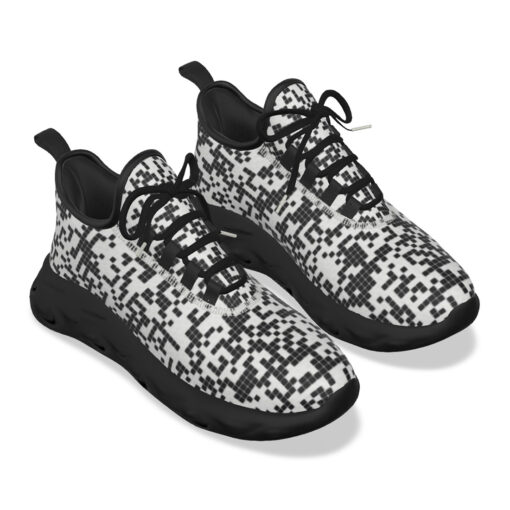 Black and White Pixels Sports Shoes - Image 5