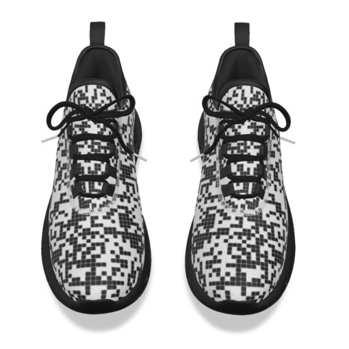 Black and White Pixels Sports Shoes - Image 4