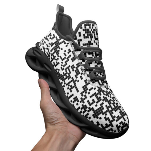 Black and White Pixels Sports Shoes - Image 3