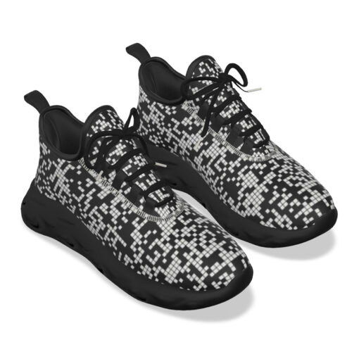 Black and White Pixels Sports Shoes - Image 8