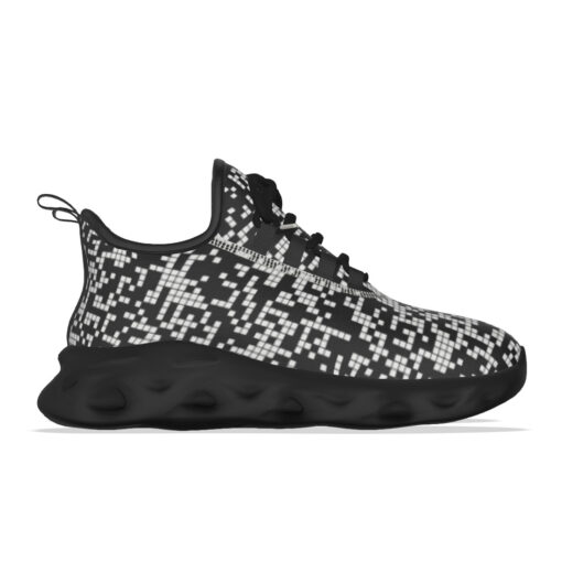 Black and White Pixels Sports Shoes - Image 5