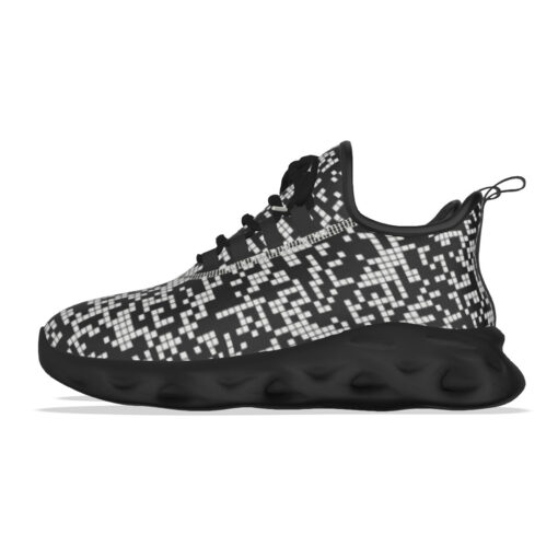 Black and White Pixels Sports Shoes - Image 6