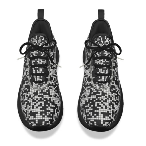 Black and White Pixels Sports Shoes - Image 4