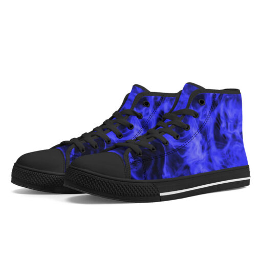 Blue Neon Smoke High-Top Canvas Shoes - Image 2