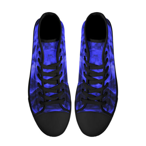 Blue Neon Smoke High-Top Canvas Shoes - Image 3