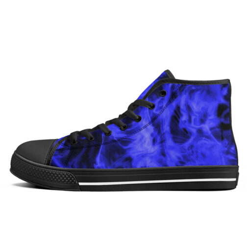 Blue Neon Smoke High-Top Canvas Shoes - Image 4