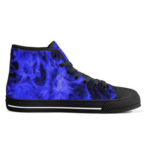 Blue Neon Smoke High-Top Canvas Shoes - Image 5