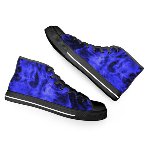 Blue Neon Smoke High-Top Canvas Shoes - Image 6