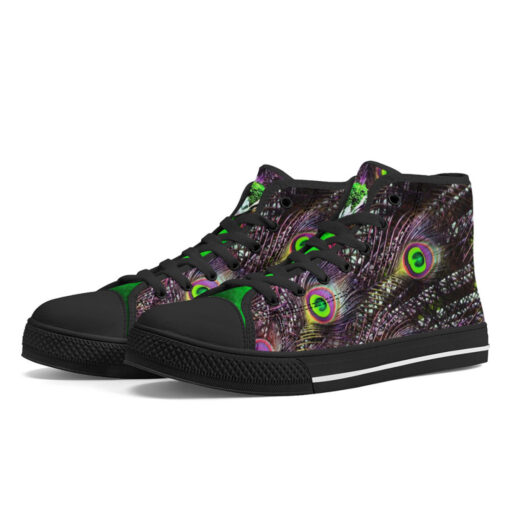 Peacock Plumage High-Top Canvas Shoes - Image 2