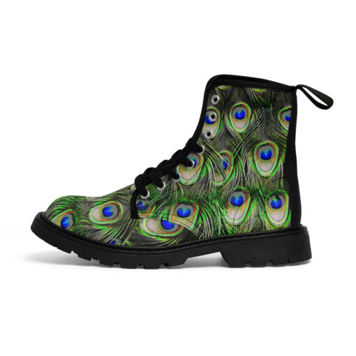 Peacock Plumage Canvas Boots - Image 2