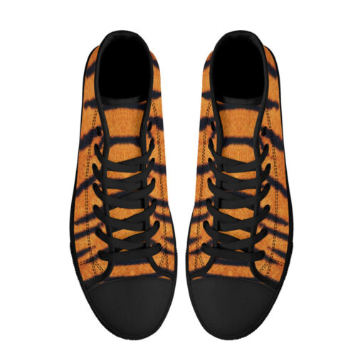 Tiger Pattern High-Top Canvas Shoes - Image 3