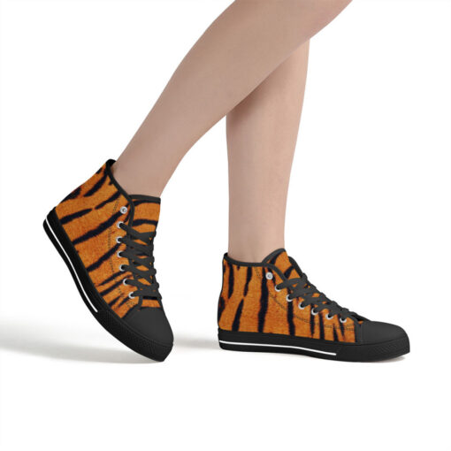 Tiger Pattern High-Top Canvas Shoes - Image 7