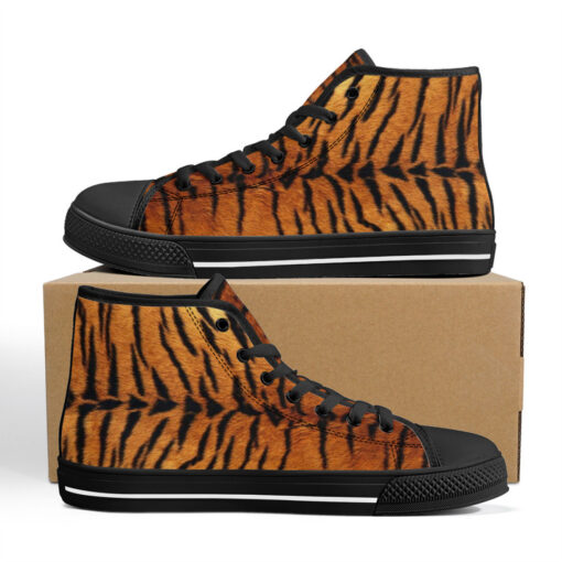 Tiger Pattern High-Top Canvas Shoes