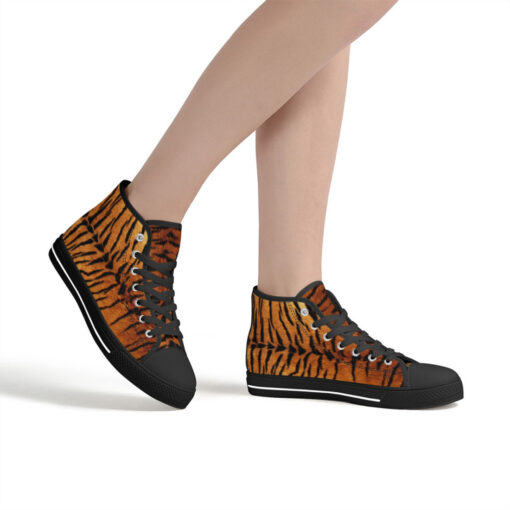 Tiger Pattern High-Top Canvas Shoes - Image 7