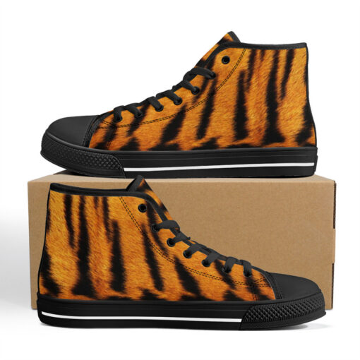 Tiger Pattern High-Top Canvas Shoes