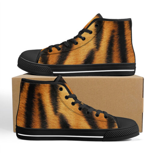 Tiger Pattern High-Top Canvas Shoes