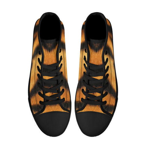 Tiger Pattern High-Top Canvas Shoes - Image 3