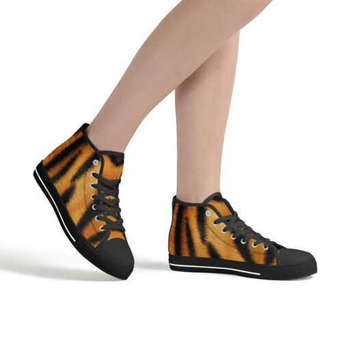 Tiger Pattern High-Top Canvas Shoes - Image 7