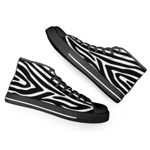 Zebra Pattern High-Top Canvas Shoes - Image 6