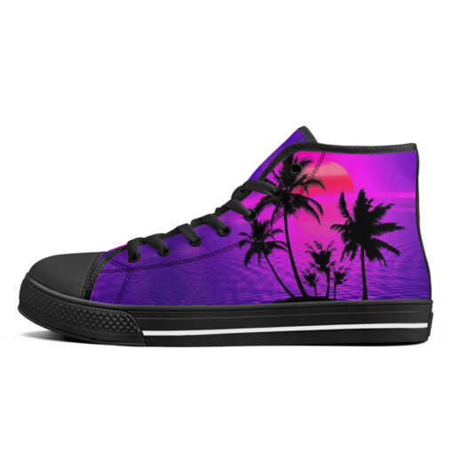 Neon Sunset High-Top Canvas Shoes - Image 4