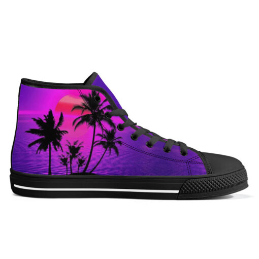 Neon Sunset High-Top Canvas Shoes - Image 5