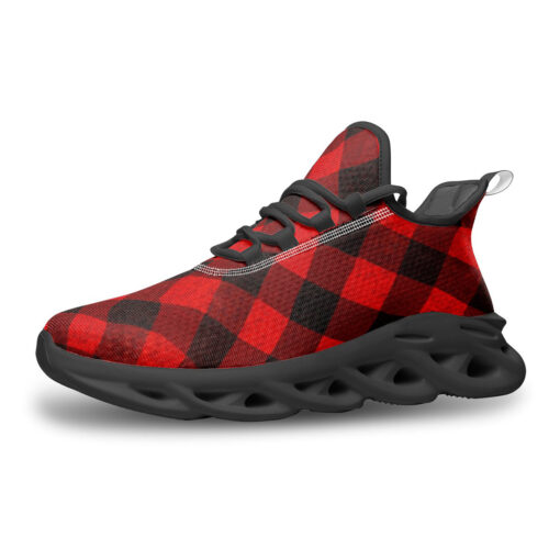 Red Checkered Pattern Sports Shoes