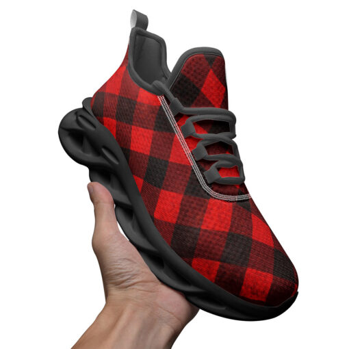 Red Checkered Pattern Sports Shoes - Image 3