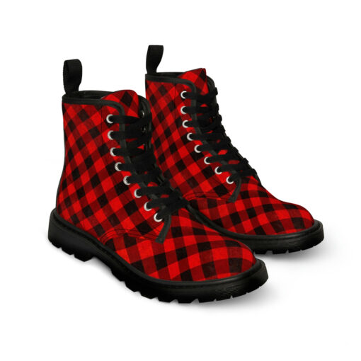 Red Checkered Canvas Boots